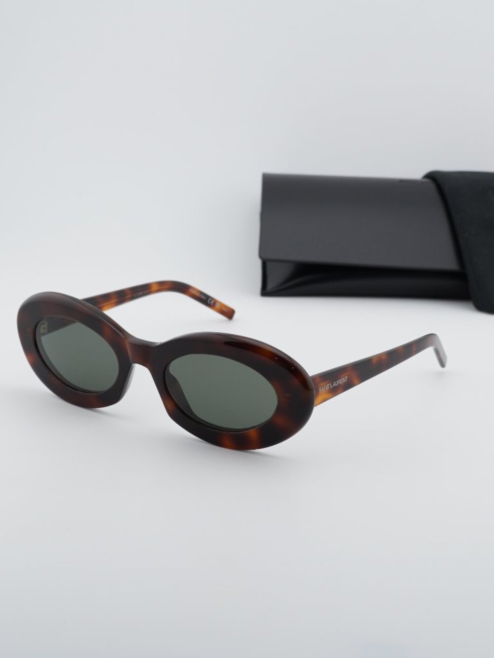 Saint Laurent SL 594 009 Oval Sunglasses - Havana / Grey